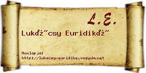 Lukácsy Euridiké névjegykártya